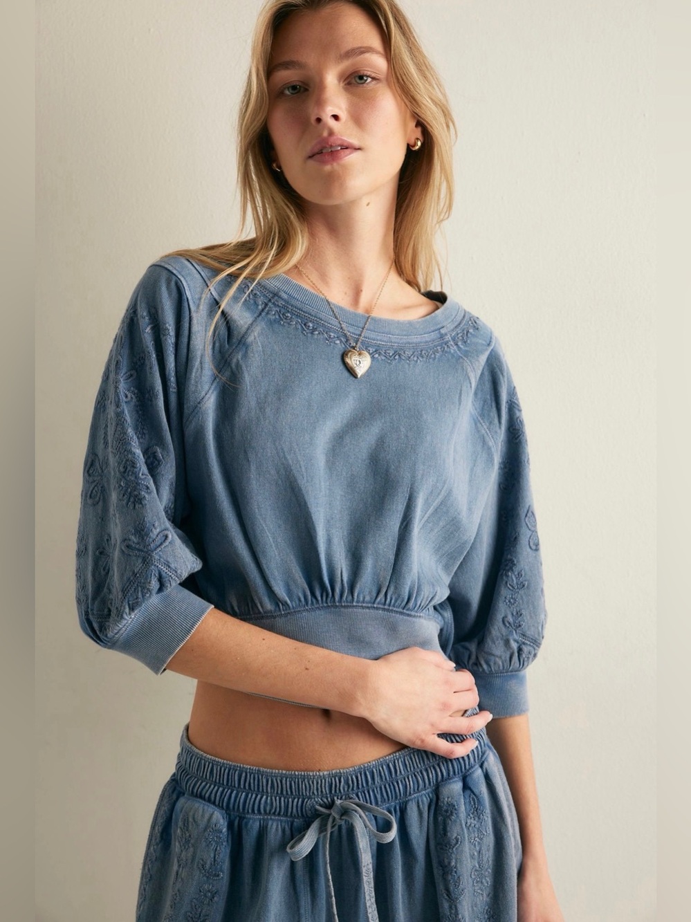 Free People Feeling Special Pullover Dusty Blue